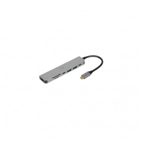 iBox IUH3SL4K interface hub USB Type-C 5000 Mbit/s Silver