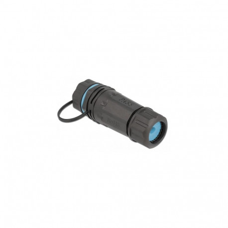 DeLOCK Cable Connector RJ45 jack to RJ45 jack Cat.6A with housing and protective cap waterproof