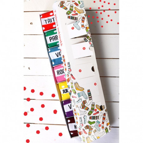 SOKISAHTEL TÄPISOKKIDE 7 sokipaariga kinkekarp igaks nädalapäevaks 444, 446