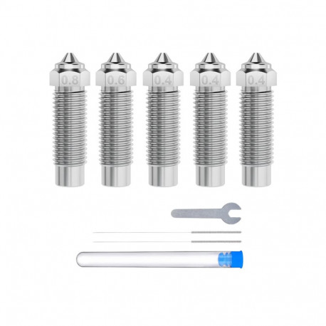 ELEGOO Neptune 4 Plus / 4 Max Hardened Steel Nozzle Set (0.4 mm x3, 0.6 mm x1, 0.8 mm x1)