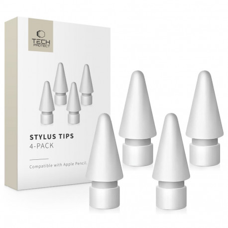 TECH-PROTECT STYLUS TIPS 4-PACK APPLE PENCIL WHITE