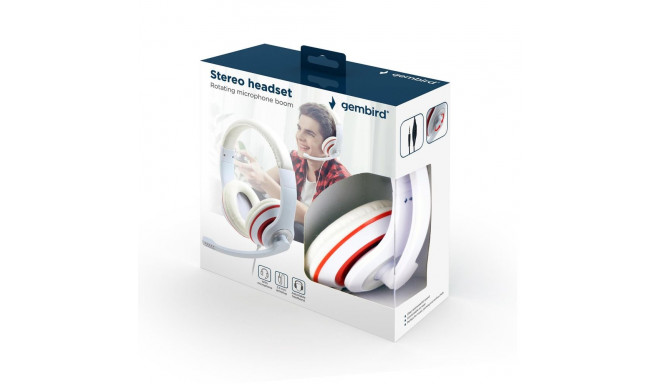 HEADSET STEREO WHITE/MHS-03-WTRD GEMBIRD