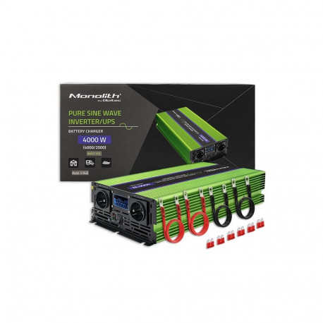 Qoltec pingemuundur UPS Monolith 2000W 4000W 12V to 230V puhas siinus LCD