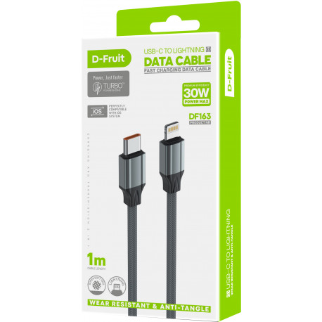 D-Fruit kaabel USB-C - Lighting DF163 1m, hall