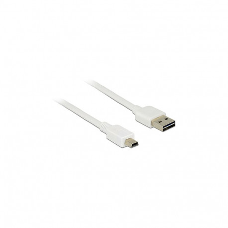 "Delock Kabel EASY-USB 2.0 Typ-A Stecker > USB 2.0 Typ Mini-B Stecker 3 m weiß"