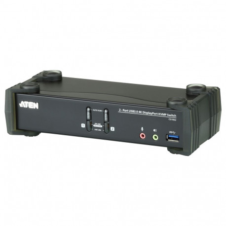 ATEN kvm-lüliti 2-pordiline USB 3.1 Gen 1 4K DisplayPort 1.2 KVMP audioga, kaablid komplektis