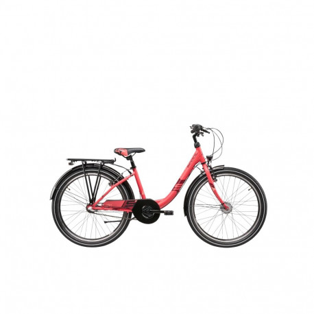 Laste jalgratas S´COOL Wave Steel LTD, 24" korall/punane