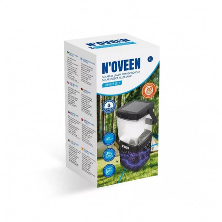 Insect Repellent Lamp - N'oveen IKN895 LED Solar Powered, 40 m² Coverage, 13 Hours Runtime, Black