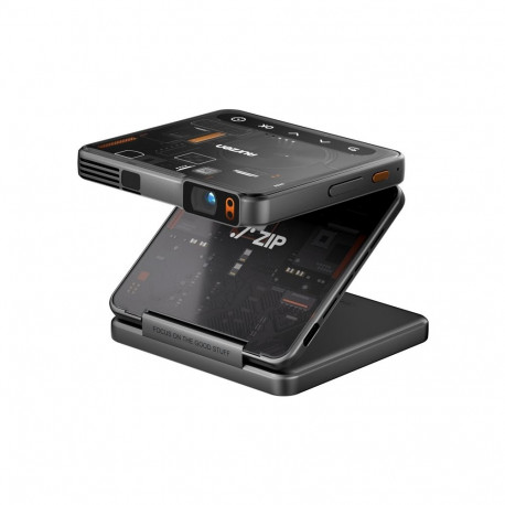 Projector - Aurzen ZIP Trifold 720p, 100 ANSI Lumens, 1.5+ Hours Battery Life, Black
