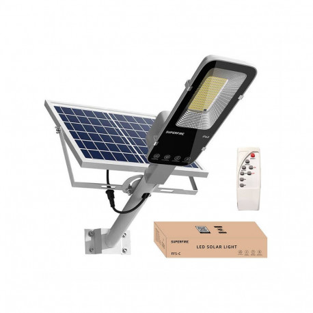 Outdoor Solar Lamp - Superfire FF5-C, 263W, 1200lm, 15000mAh, IP65 Water-Resistant, Black