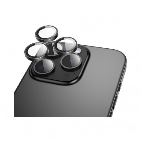 Kaamera kaitseklaas Hoco iPhone 16 Pro/16 Pro Max, ringid, must