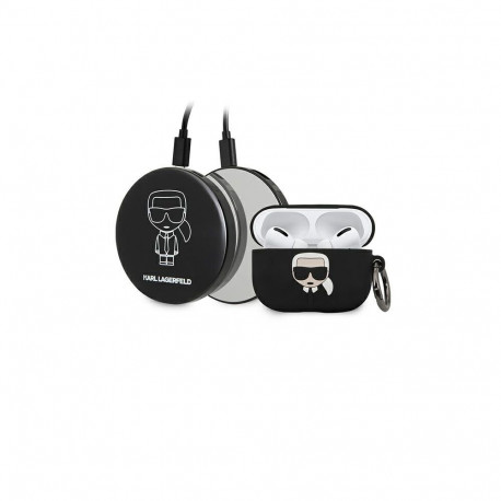 Etui Karl Lagerfeld Ikonik na AirPods Pro + Power Bank - czarne