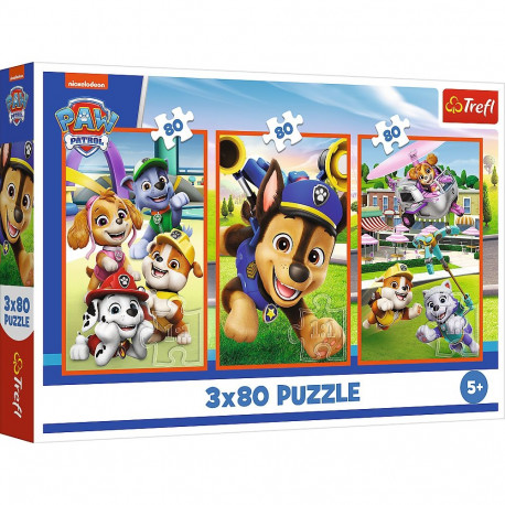 TREFL PAW PATROL puslede komplekt Kutsude kamp, 3x80 osa