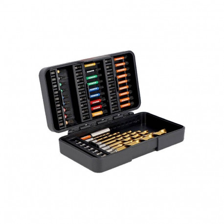 Impact Torsion Bit Set for Phillips/Pozidriv/TORX® and 7 HSS + TiN drills - 35 pcs