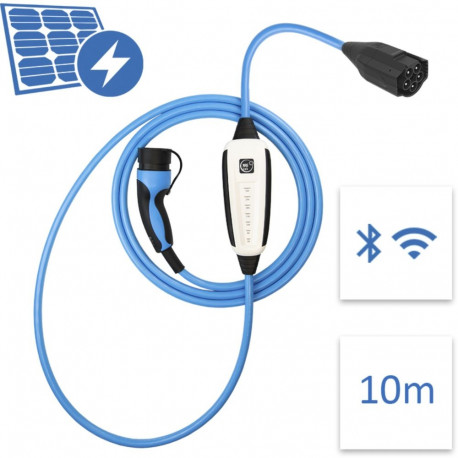 Mobile Wallbox seinale paigaldatav laadija Pure 32A 22kW 10m kaabel päikesepaneelide laadimiseks WLA