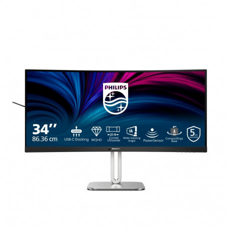 Monitor Philips 34B2U5600C 34" VA 3440x1440@120Hz 4ms 300cd/m² 2xHDMI, DisplayPort, USB-C hub, LAN