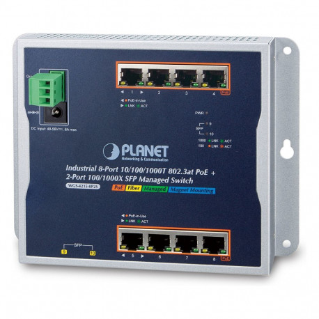Planet hallatav kommutaator WGS-4215-8P2S 8-Port