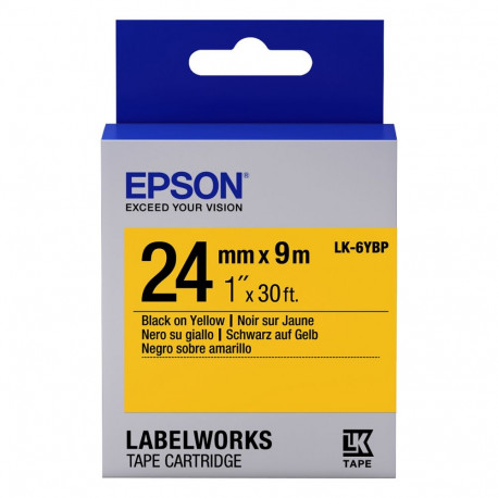 "Epson LabelWorks LK-6YBP - Schwarz auf Gelb - Rolle (2,4 cm x 9 m)"