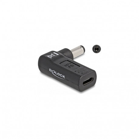 "Adapter für Notebook Ladekabel USB Type-C™ Buchse zu 5,5 x 2,1 mm Stecker 90° gewinkelt"
