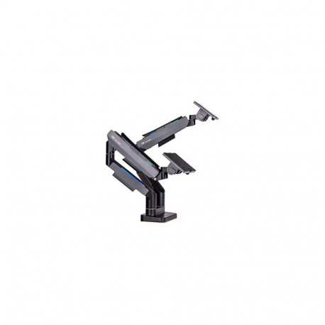 Thermaltake monitorihoidik kahele monitorile RGB 17"-35", must