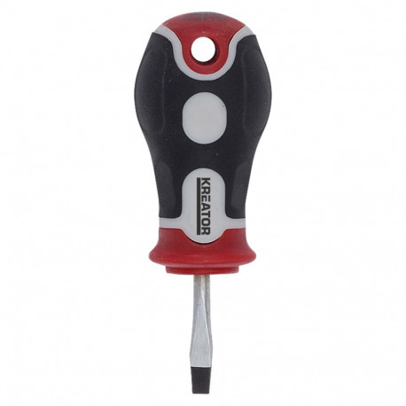 Kreator KRT405101 Stubby slotted screwdriver, SL4, 25mm, 4, magnetic tip, soft grip handle
