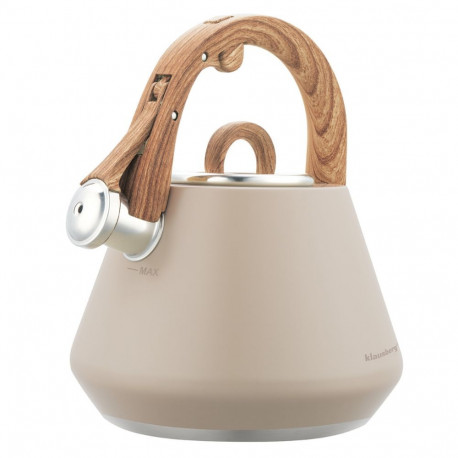 Czajnik stalowy z gwizdkiem 2,5 l beżowy, indukcja, klausberg kb-7950