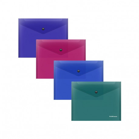 Envelope folder ErichKrause® Glossy Vivid, A5+, 180 mcm, semitransparent, assorted colors (12 pcs in