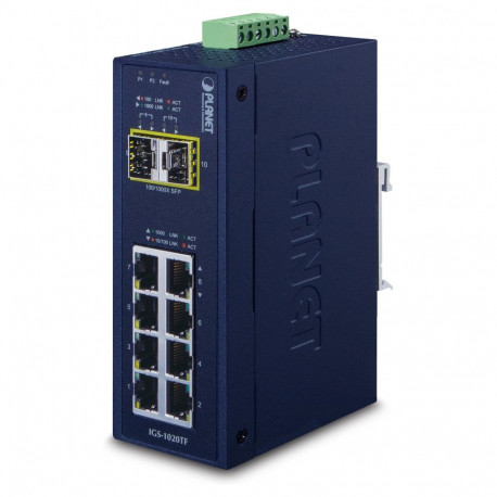 Planet tööstuslik Etherneti kommutaator IGS-1020TF 8-port