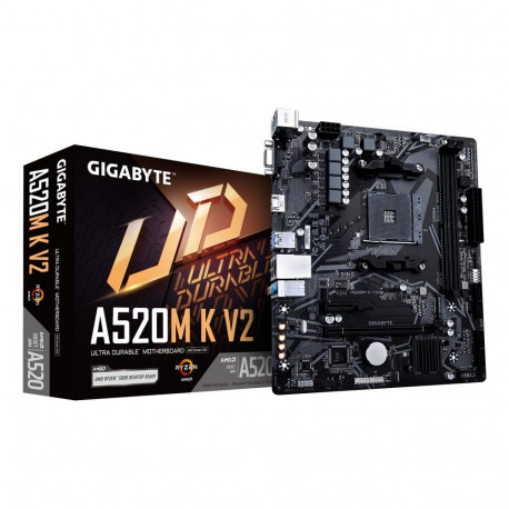 Gigabyte emaplaat AMD A520 SAM4 Micro-ATX DDR4x2 1xPCI-Express 3.0 1x 1xPCI-Exp