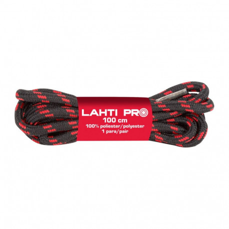 Lahti ümmargused kingapaelad l904010p 10 paari 100cm, must-punane