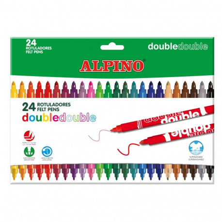 FELT TIP PENS ALPINO DOUBLE 20+4COLOURS