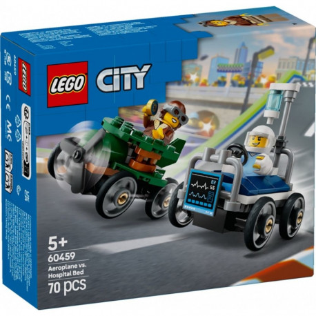 City komplekt 60459 lennuk vs haiglavoodi võidusõiduauto