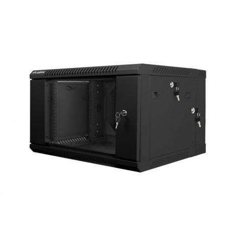 Seinale paigaldatav kapp 19 6U 600x600mm kahe sektsiooniga, must