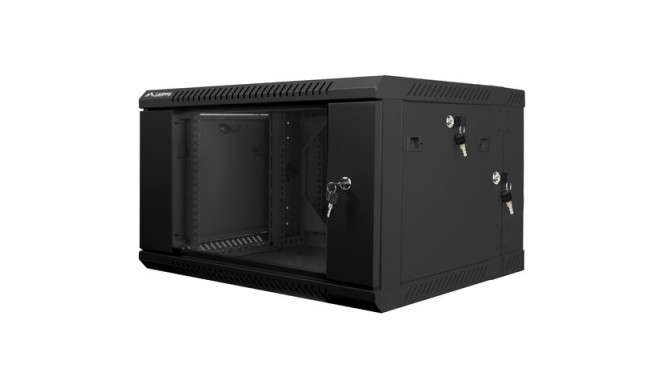 Seinale paigaldatav kapp 19 6U 600x600mm kahe sektsiooniga, must