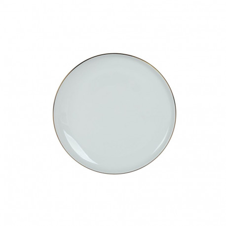 PLATE WITH GOLD RIM WHITE 26CM