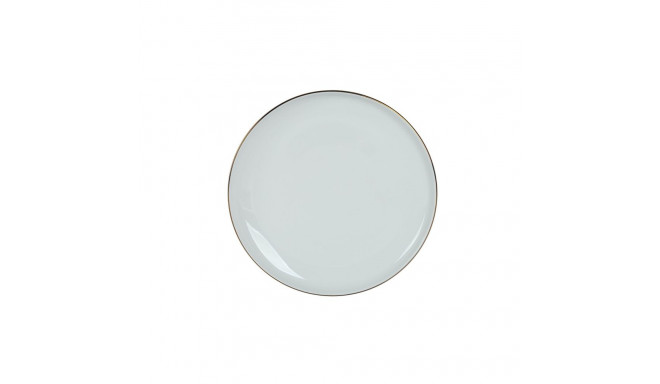 PLATE WITH GOLD RIM WHITE 26CM