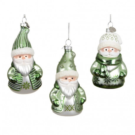 ORNAMENT GLASS SANTA 11CM