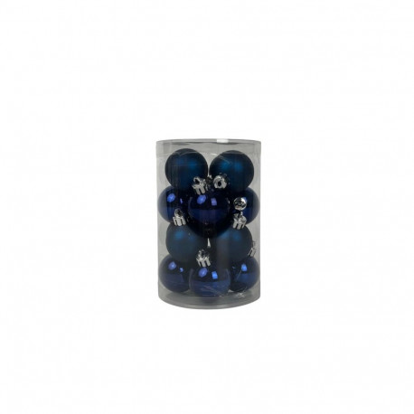 BAUBLES GLASS CHRISTMAS BLUE D4CM 16PCS