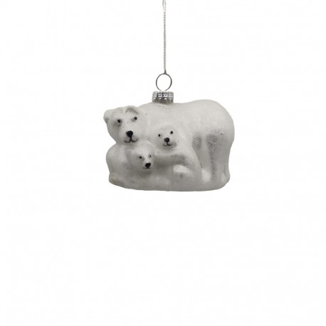 ORNAMENT GLASS BEARS 4X18CM