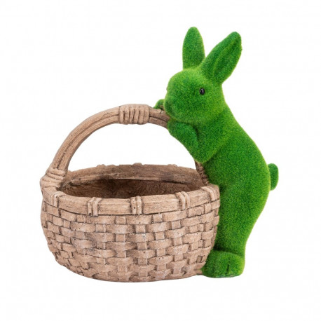 DECORATION RABBIT W/ BASKET 34.5X25X36CM