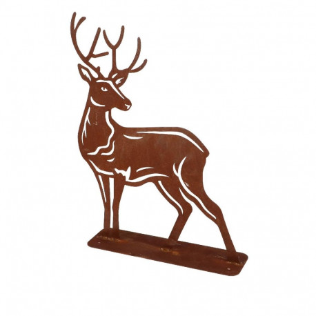 DECORATION DEER RUST 38X10X46.8CM