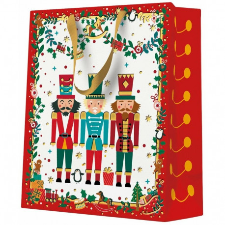BAG GIFT CHRISTMAS NUTCRACKER 20X25CM