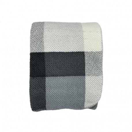 PLAID BLANKET CLOUDY 150X200CM GREY/WHIT