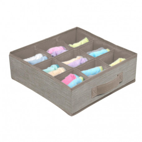 BOXSTORAGE 9 GRID 30X30X10CM BEIGE TEXT