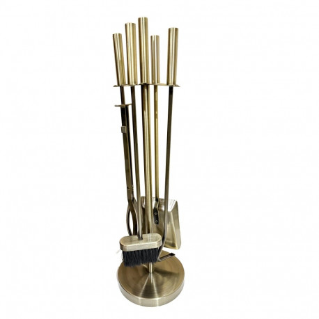 5PCS FIREPLACE SET K191-A ANTIQUE BRASS