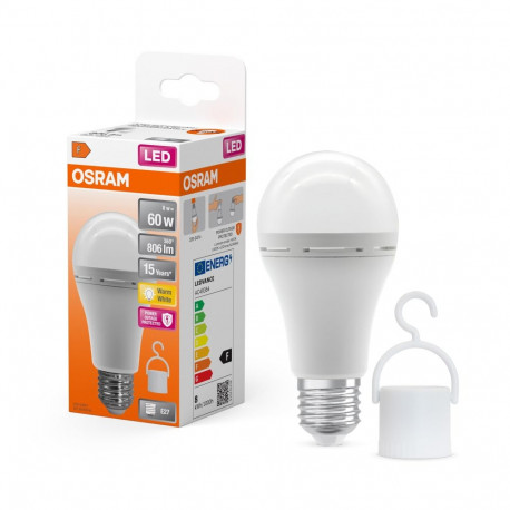 BULB LED E27 A60 8W 806LM 2700K RECHARG