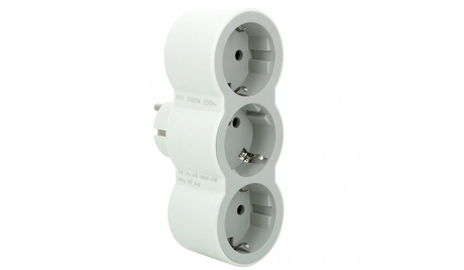 MOP SCH 3X2P+E FRONT OUTLETS WHITE/GREY