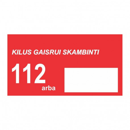 FIRE PROTECTION STICKER 120X225MM