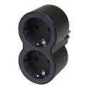 MOP SCH 2X2P+E FRONT OUTLETS BLACK