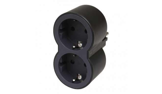 MOP SCH 2X2P+E FRONT OUTLETS BLACK